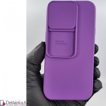 Švelnus guminis dėklas su kameros apsauga - violetinis (Apple Iphone 14 Pro)